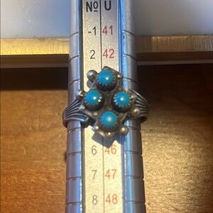 Vintage tiny Sterling silver turquoise ring